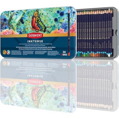 Derwent 2301842 Inktense Permanent Watercolour Pencils, Multi-Colour, Set of 36