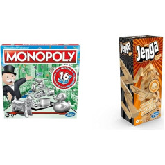 Monopoly Game, Family Board Game for 2 to 6 Players & Hasbro Gaming Jenga Classic, Children's Game That Promotes The Speed of Reaction, from 6 Years