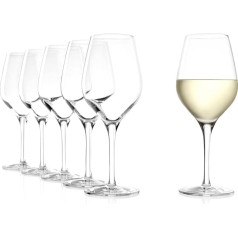 Stölzle Lausitz Exquisit Series White Wine Goblets, 350ml, 6-piece set, dishwasher-safe: noble wine glasses, stable and durable