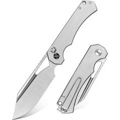 NedFoss Cougar Folding Knife, 7.5 cm 14C28N Steel Pocket Knife with Button Lock, One-Handed Knife with Lightweight Steel Handle, Udoor Knife with Belt Clip, Survival Knife for Everyday Use, Collection