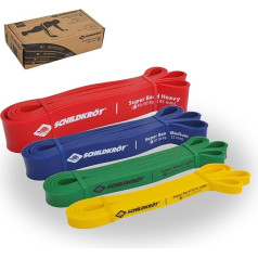 Schildkröt Super Bands, Premium Resistance Bands with 4 Different Resistance Levels, Versatile Mini Gym for Home and Travel