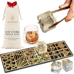 Ash Harbor Ice Cube Maker Transparent Modern Ice Molds for Bourbon and Cocktails in 5 Seconds Whiskey Shape Cube Stamp Bartender Accessories Copper Ice Press Cocktails by Ash Harbor