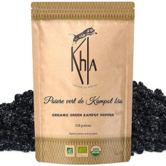 Khla - Grüner Kampot Pfeffer 500g - Frische Ganz Pfefferkörner - Bio-Zertifiziert - Aromatisch & Kräuterig - Direkt vom Erzeuger - Premium Grün Pfeffer - Snack, Saucen - Herkunft Kambodscha