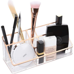 Moosy Life ML02 Moonlight Rose Gold Acrylic Brush Holder Cosmetic Mascara 11 Compartments