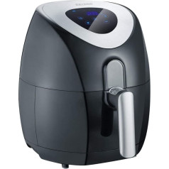 SEVERIN Hot Air Fryer with 6 Automatic Programmes, Airfryer for Frying without Fat, Innovative Hot Air Technology for Healthy Frying, Black/Stainless Steel, FR 2430