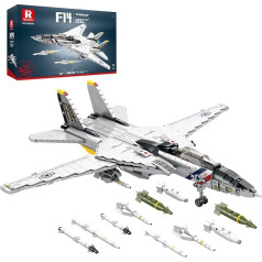 Reobrix F-14 Tomcat Fighter Jet Building Set, Fighter Airplane Model Kit 33032 with Movable Wings, Military Plane Model Kit for Adults, Military Toys Ideal Gifts for Kids 14+, Men and Military Fans