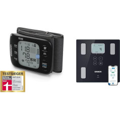 OMRON RS7 Intelli IT Wrist Blood Pressure Monitor, Test Winner Stiftung Warentest 09/2020 + Omron Viva Smart Body Analysis Scales