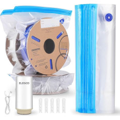 ELEGOO 3D Printing Filament Storage Bags Vacuum Kit with Car Pump, 30 Vacuum Sealed Bags, Dustproof and Moisture- resistant to Keep Filament Dry (34.03 x 29.97 cm)