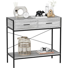 Vida Designs Brooklyn Wooden Console Table, Grey, 2 Drawer