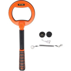 Rechargeable Portable Metal Detector, Underwater Treasure Hunter, IP68 Waterproof, with Audible and Vibrating Alarms, for Diving (Orange)