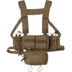 KRYDEX Tactical Chest Rig Vest Micro Fight MK3 Modular Chest Rig Rig with 5.56 M4 Mag Pockets and Pistol Magazine Pockets, Coyote Brown, Coyote brown