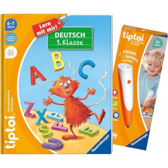 Ravensburger tiptoi Set: German 1st Class (Mein Lern-Spiel-Abenteuer) + 00110 tiptoi Der Stift, Educational Toy for Children