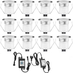 10 Bluetooth Smart Dimmable 0.6 W Warm White Cool White 3 in 1 LED Recessed Floor Lights 3000 K - 6000 K Recessed Spotlight, Diameter 30 mm IP67 Waterproof LED Recessed Spotlight Outdoor, Timing