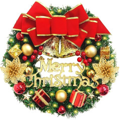 TEWWCEO Christmas Wreath with Ball 30 cm Christmas Wreath Creative Christmas Door Wreath Christmas Decoration Christmas Wreath Christmas Decoration for Door, Front Door, Fireplace, Wall and Shopping