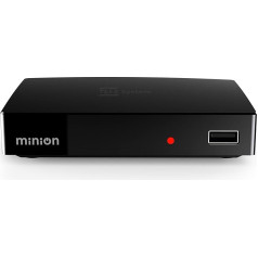 Tele System MINION digitaler terrestrischer Decoder- 10-bit DVB-T2 HEVC Empfang, automatischer Sendersuchlauf, integrierter Mediaplayer, EPG- einfach und technisch - Fernbedienung inklusive