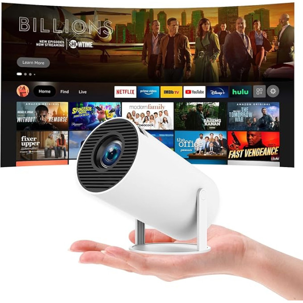 aquota Mini Projector 4K 160 ANSI Lumens 4K Portable Projector Dual Band Wifi6/BT5.0, Projector Mobile Phone 180° Rotatable and Auto Keystone with Android and iOS 11.0