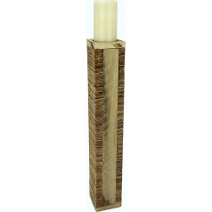Candle Holder Pillar Made of Wood/Cork Advent Wreath Candle Holder Decorative Christmas Decoration Pillar Candle Lantern Made of Wood Country House Style Antique Brown Alpine Hut Shabby Advent Wreath