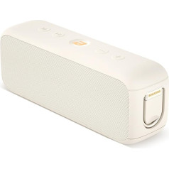 BOGASING G6 Portable Bluetooth Speaker, Speaker Boxes Bluetooth with 30W Stereo Sound, 35h Battery, EQ, IPX6, USB, TF, AUX, Wireless Music Box with Microphone for Outdoor (Beige)