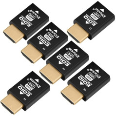 6 Pack Mini HDMI EDID Emulator Passthrough 1920x1080@59Hz Compact Design Support HDMI Switches Extender AV Receiver Video Splitter