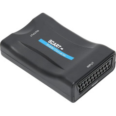 ASHATA SCART to HDMI Converter, 1080P Video Audio Upscale Converter Adapter, 1080P 20P Output for Audio Video, for HDTV DVD for Sky Box STB Plug and Play(Black)
