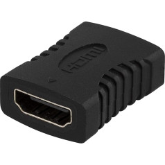 Deltaco HDMI 12 Adapter and Male HDMI 19 Pin Black - Adapter and Cable Connector (HDMI 19-pin, HDMI 19-pin, Female/Female, Black)