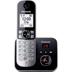 Panasonic KX-TG686 Digital Cordless Phone (Automatic Call Blocking, Answering Machine, Hands-Free Calling, Non-Interference, Various Ringtones, Diary, Baby Monitor) Black