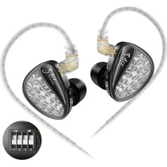 KINBOOFI KZ ZA12 In-Ear Headphones, 2DD and 4BA Hybrid In-Ear Monitors, 4 Level Tuning Switch, IEM Headphones, Powerful Bass Powered Sound, Noise Isolating Wired Headphones