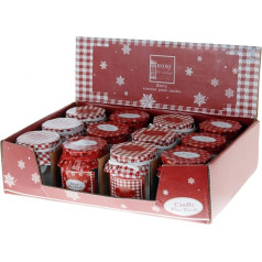 Scented Candles in Glass Height 6.5 cm Assorted in Two Christmas Models - Candle in Glass Size 4-Piece Set