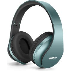 TUINYO Bluetooth Headphones Over Ear, Wireless Headphones with Microphone, HiFi Stereo, Foldable &