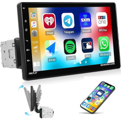 [Wireless] CAMECHO 1 DIN Carplay Radio with Wireless Android Car, Car Radio with 9 Inch Screen, Bluetooth Hands-Free Kit, FM Radio/Mirror Link/Supports AUX/TF/USB