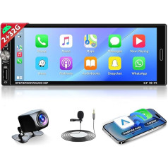 Hikity Android 13 Car Radio 1DIN with Screen, 6.9 Inch Wireless CarPlay Android Car Navigation DAB+ 1 DIN Radio Carplay Bluetooth 2+32G with GPS WiFi FM RDS DSP EQ Mirror Link SWC Reversing Camera