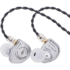 LINSOUL SIMGOT EW200 10 mm SCP Membrane Dynamic Driver In-Ear Headphones with Metal Housing, Removable 0.78 mm 2-Pin Silver-Plated OFC Cable for Audiophile Musicians (EW200 DSP)