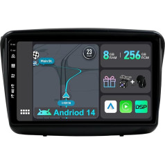 YUNTX [8GB + 256GB] Android 14 Car Radio for Mitsubishi Pajero Sport 2 L200 / Triton (2008-2016)-[Integrated CarPlay/Android Car/DSP/GPS]-9 Inch IPS Touch Screen CAM+MIC-DAB/Mirror Link/Bluetooth 5.0