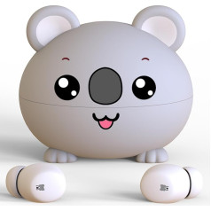 Children's In-Ear Bluetooth Headphones with Microphones, 85 dB Safe Volume, Stereo Sound, Lightweight, Control Sound, 30 Hours, Wireless Headphones Children for School/Leisure, Koala