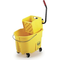 Rubbermaid Commercial Products FG758088YEL WaveBrake Side Press Combo Mopping Trolley, 35 Quart, Yellow