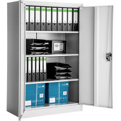 TecTake Filing Cabinet with Compartments, Lockable, 2 Double Doors, Various Models