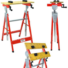 REXXER Telescopic Workshop Table Multifunctional - Load Capacity 100 kg Height and Tilt Adjustment of the Table Top Folding Table for Workshop Work Tool Bench Workbench Mobile Workbench