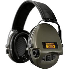 Sordin Pro-X Ear Protection - 75302-X/L-S - Active Hunting Ear Protectors - EN 352 - Foam Cushion, Leather Band & Green Capsule