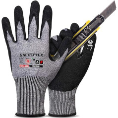 Safetytex Kritzow Cut Resistant Gloves Level F EN 407 Heat Protection Touch Screen Nitrile Foam (Size 9, 12 Pairs)