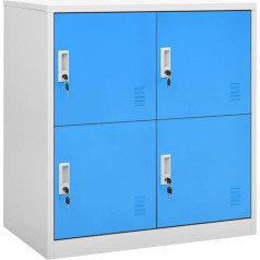 OHOOWOO Schließfachschrank Hellgrau und Blau 90x45x92,5 cm Stahl, Aufbewahrungsschränke, Schließfächer