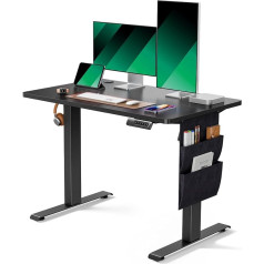 Marsail Bar Table Adjustable Height, 40 x 24 Inch Electric Standing Table with Storage Pocket, Stand-Up Desk for Home Office Computer Desk Memory Preset with Headphone Hook