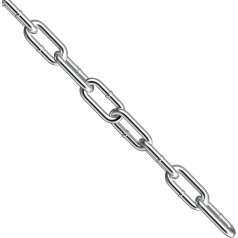hannger Stainless Steel Chain Sold by the Metre, 5 m 6 mm Safety Chain in Many Lengths and Thicknesses up to 599 kg Load Capacity for Dog Chain, Hanging Chair, Barrier Chain, Chain for Hanging, Lamp