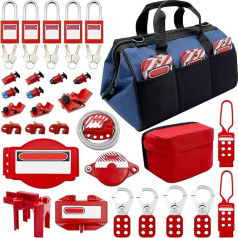 JOJOMARK Baobao Lockout Tagout Kit – Klemmschutzschalter Lockout, Gruppensperrhaspen, Lockout-Tag, universeller mehrpoliger Unterbrecher mit Taschentasche (blaue Tasche)