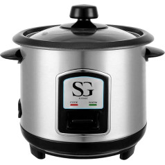 SG Traders Rice Cooker with Steamer, Electric and Automatic Cooking, Warmer Function, Healthy Cooking, Removable Non-Stick Bowl, Non-Stick Inner Pot Cooking & Warm Functions, Stainless Steel