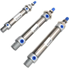 Pneumatic Air Cylinder, MA16/20/25/32/40 Series Stainless Steel Magnetic Ring 25-500 mm Stroke Double Act Small Mini Pneumatic Air Cylinder for Automatic Equipment (Color : Stroke 25mm, Size :