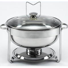 Buffetservierer – Lebensmittelerwärmer für Haushaltsgegenstände, Handhabung von Lebensmittelerwärmern, Buffetserver und Heiztabletts aus Edelstahl, Buffet-Sets mit Kochplatten (Keramik 6 l) (Edelsta