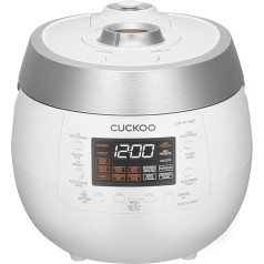 CUCKOO CRP-RT1008F Digital Steam Pressure Rice Cooker | TWIN PRESSURE | 1150 Watt 1.8 Litre 10 Cups, White
