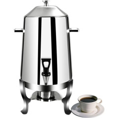 LKYLGYU Heißgetränke-Getränkespender, Edelstahl, Kaltsaftspender, Kaffeekaraffe, Chafing Urne mit Zapfhahn für Partys, Buffets, Catering, Silber