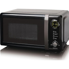 Melissa 16330132 Microwave - Solo Microwave - 700 Watt - 20 L Volume - 5 Power Levels - Defrost Function - Glass Plate - LED Display - Black