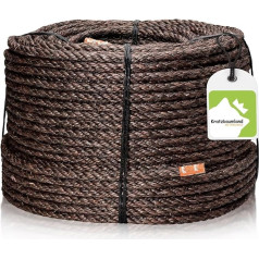 Kratzbaumland Premium Sisal Rope Brown 12 mm, Brown Sisal Rope for Scratching Posts (Various Lengths) (100 Metres)